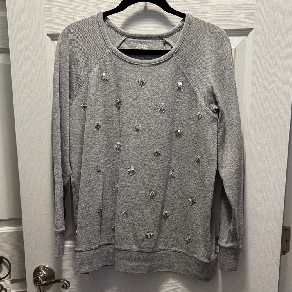 Tommy Bahama Light Gray Logo Pullover